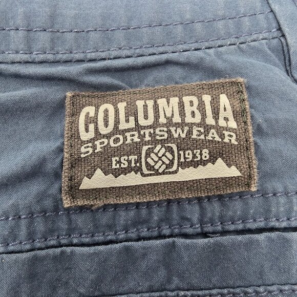 Columbia Hiking Bermuda Shorts Size 30 Men's Blue 8" Inseam Mid Rise - Picture 4 of 5